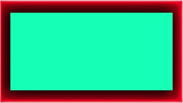 Vibrant cyan rectangular frame with glowing red border overlay for creative digital