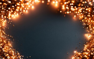 Naklejka premium Warm Amber Light Points Create a Glowing Border Scene for Creative Use