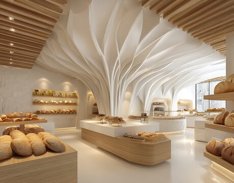 3d render of bakery cafe restaurant