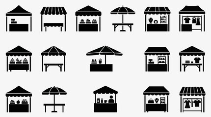 Outdoor Market Stalls Variety Collection. © Dau