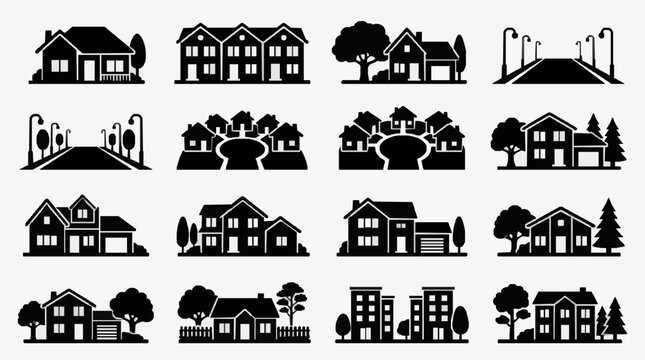 Residential Household Architecture Styles Collection.