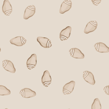 seamless pattern clam sea shell cartoon. clam sea shell sign vector