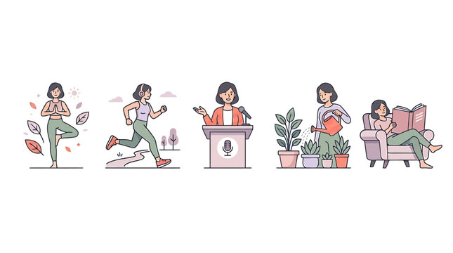 Women in various active lifestyles daily.