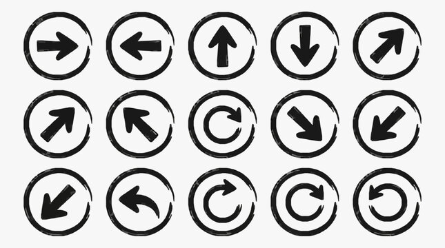 Set of directional and circular arrow icons.