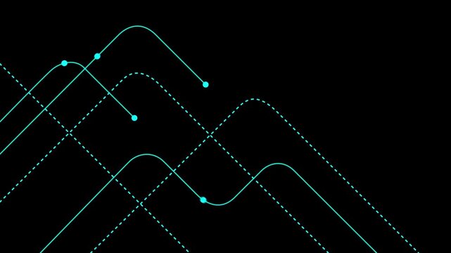 Abstract geometric Circuit connect lines and dots.Simple technology graphic background.Illustration Vector design Network technology and Connection concept.4k motion graphics video animation