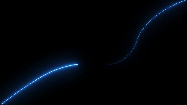 Neon glowing curved upward line graph on dark background representing business growth, financial performance, data analytics and market trend.4k motion graphics video animation