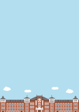 手描きの東京駅のイラスト