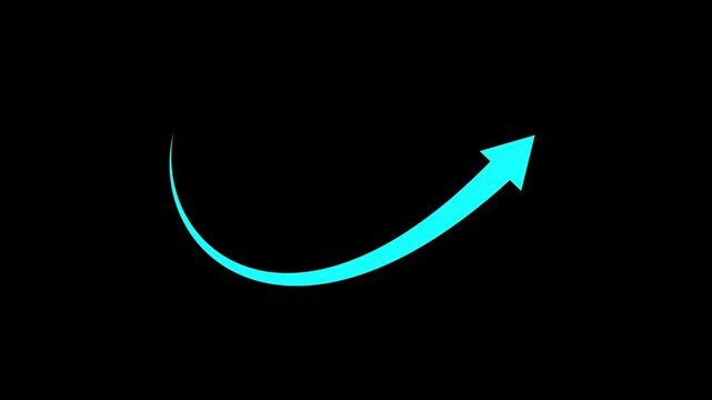 Glowing arrow indication statistic. Trade infographic. Profit arrow Vector illustration.4k motion graphics video animation