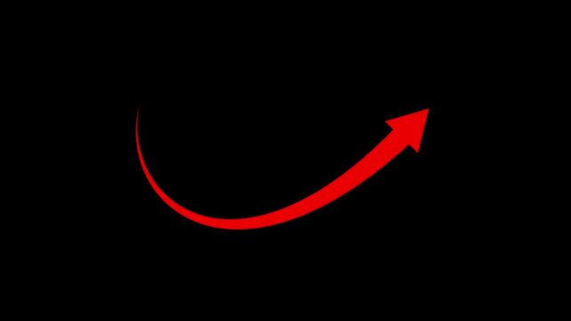 Glowing arrow indication statistic. Trade infographic. Profit arrow Vector illustration.4k motion graphics video animation