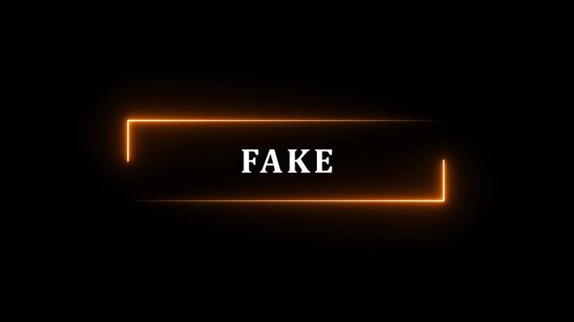 Fake neon stamp icon with grunge rubber editable text effect template.4k motion graphics video animation