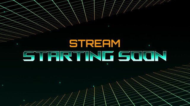 Retro Synthwave Style Stream Starting Soon Screen Animation