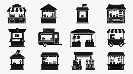 Street Food Stalls and Mobile Vendors Collection. © Dodi