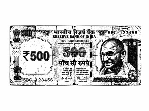 Indian 500 rupee banknote illustration