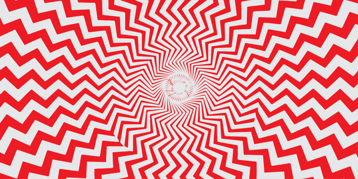 Red and white abstract geometric maze pattern with labyrinth lines and puzzle path design