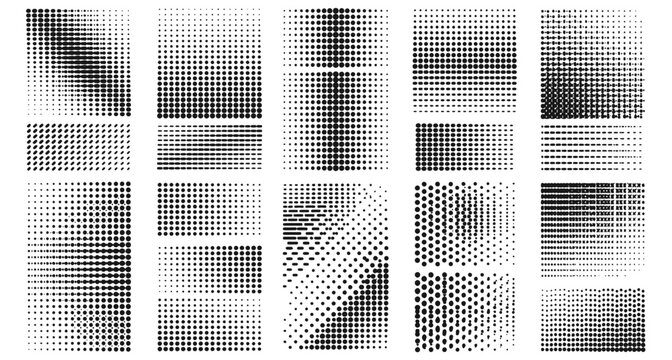 Collection of Various Abstract Halftone Dot Pattern Vectors