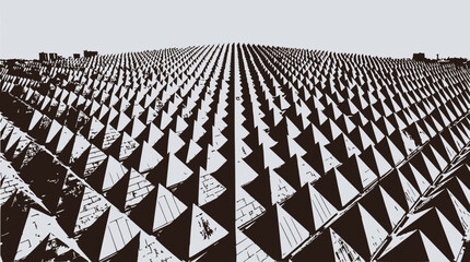 Fototapeta premium Geometric Pattern of Pyramids in Perspective, Abstract Architectural Background