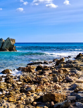 Rock formations on coast of Mallorca.
