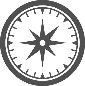 Compass rose windrose silhouette centered and isolated on transparent background for navigation