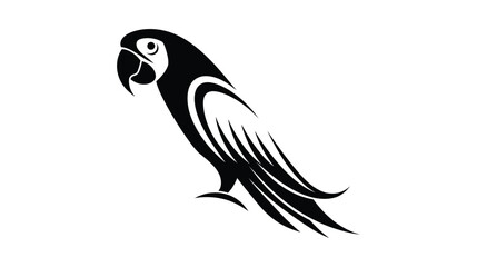 Fototapeta premium Parrot icon vector side profile design in minimalist style