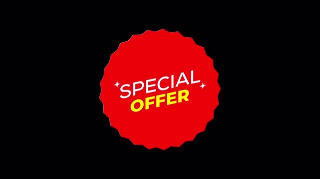 Special Offer Promotional Sticker Animation on Transparent Background