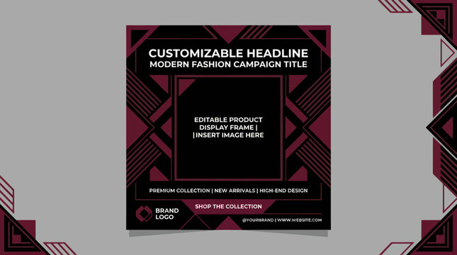 A modern customizable fashion campaign headliner template reads on nanang he posters.
