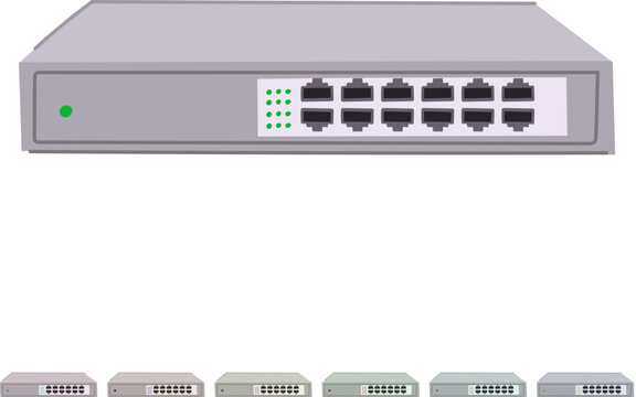 lan network switch cartoon. vlan router, firewall traffic, data connectivity lan network switch sign vector