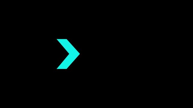 Animated arrow direction sign on transparent background with alpha channel. animation