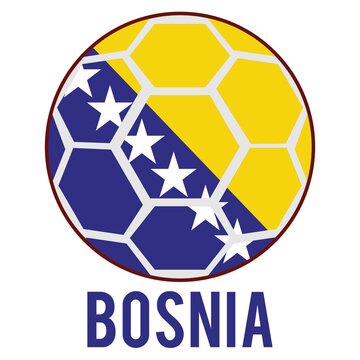Bosnia and Herzegovina Flag on a Soccer Ball Design as a Participant of Soccer World Championship 2026