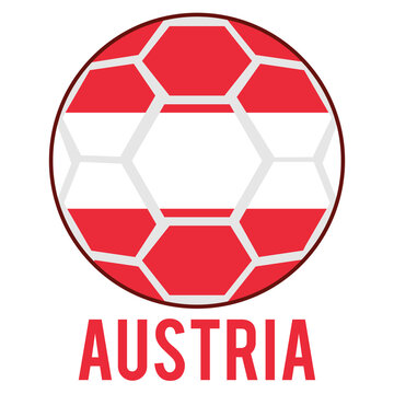 Austria Flag on a Soccer Ball Design as a Participant of Soccer World Championship 2026