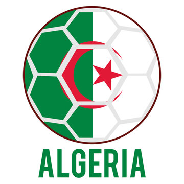 Algeria Flag on a Soccer Ball Design as a Participant of Soccer World Championship 2026