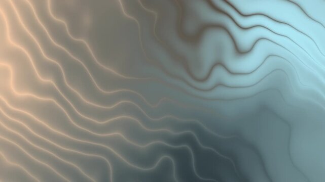 Abstract Blue and Gold Wavy Liquid Background with Soft Ripples and Elegant Fluid Motion for Modern Digital Design, Website Banner, or Presentation Wallpaper