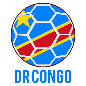 DR Congo Flag on a Soccer Ball Design as a Participant of Soccer World Championship 2026