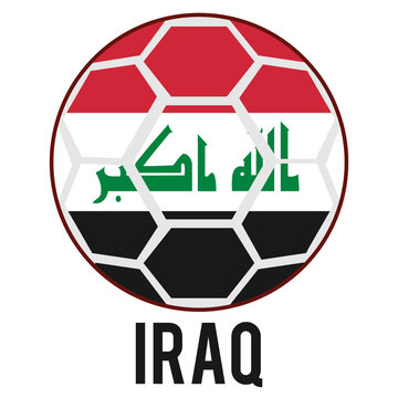 Iraq Flag on a Soccer Ball Design as a Participant of Soccer World Championship 2026