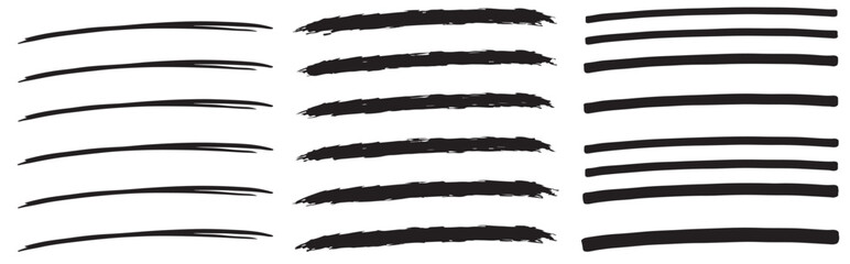Fototapeta premium Black brush strokes collection various painted lines and strokes for art and design