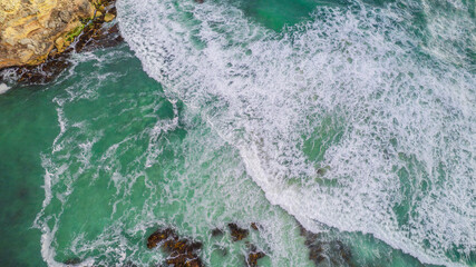 Aerial view of Waves on a beach Cape Northumberland © Niki