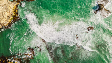 Aerial view of Waves on a beach Cape Northumberland © Niki