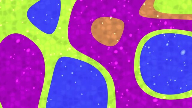 Colorful abstract background with organic fluid shapes in purple green and blue with textured details.