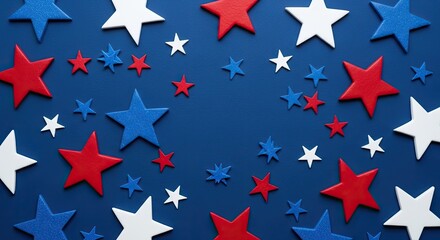 Patriotic stars arrangement red white and blue american holiday decoration