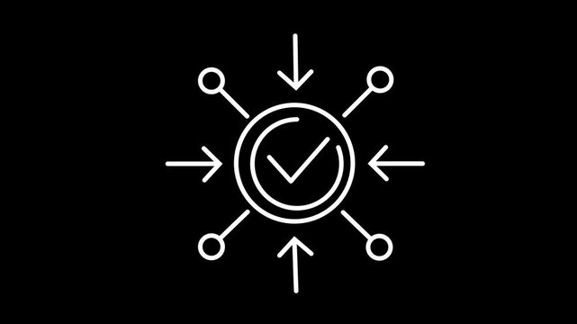 positive impact icon on white, line black background.
