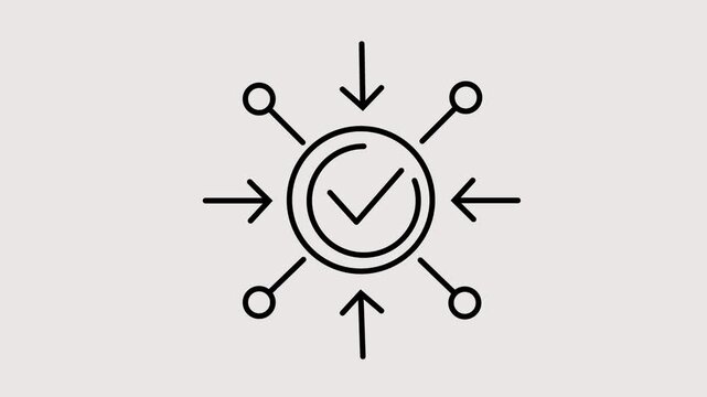 positive impact icon on black, line white background.