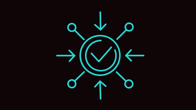 positive impact icon on chine, line black background.