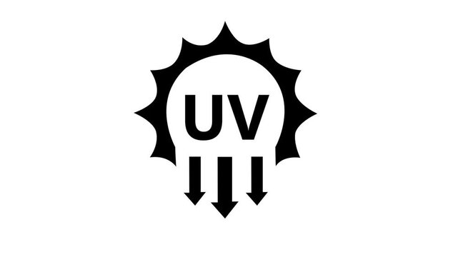 UV radiation, solar ultraviolet light vector icon and white background.