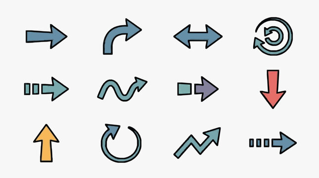 Vector Directional Arrows Set Collection.
