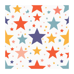 Obraz premium Red blue yellow star geometric pattern vector