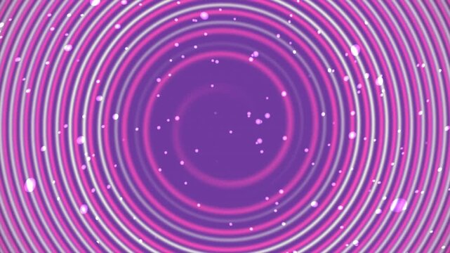 Hypnotic purple and pink spiral tunnel animation with sparkling white particles.