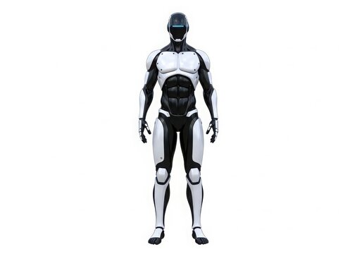 3d humanoid robot standing neutral pose
