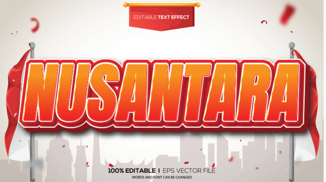 3D text effect Indonesian independence theme