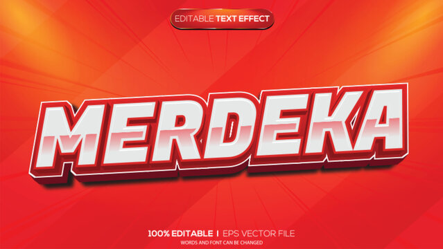 3D text effect Indonesian independence theme