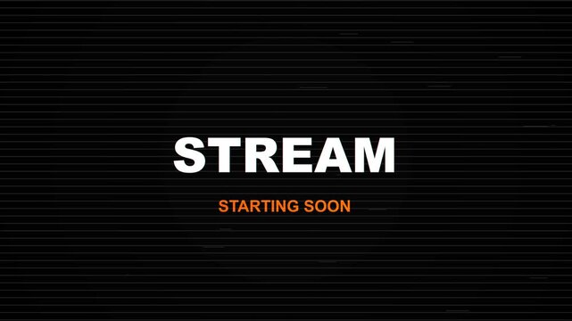 Glitch Animation of Stream Starting Soon Screen for Live Broadcasting