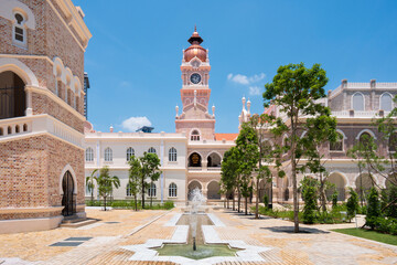 Fototapeta premium Beautiful architectural details of the historic Sultan Abdul Samad Building in Merdeka Square, Kuala Lumpur, 